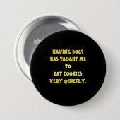 Witzige Hunde und Kekse Joke Button (Vorne & Hinten)