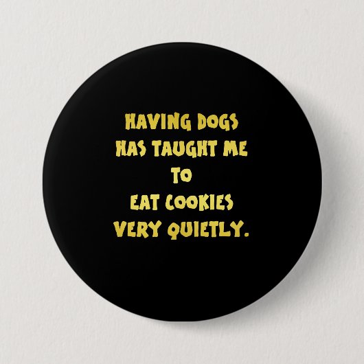 Witzige Hunde und Kekse Joke Button (Vorderseite)