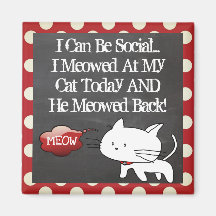 Witzige "Ich kann sozial sein" Katze