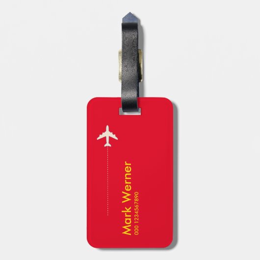 Witzige Identifikation: "Hier geht es wieder!" Gre Gepäckanhänger (Rückseite vertikal)