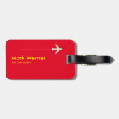 Witzige Identifikation: "Hier geht es wieder!" Gre Gepäckanhänger (Rückseite horizontal)