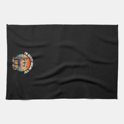 Witzige Katze, die ich leise beurteile Geschirrtuch (Horizontal)