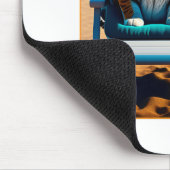 Witzige Katze, die ich lieber am Strand wäre Mousepad (Ecke)