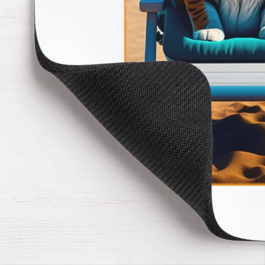 Witzige Katze, die ich lieber am Strand wäre Mousepad (Ecke)