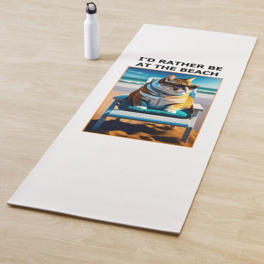 Witzige Katze, die ich lieber am Strand wäre Yogamatte (Beispiel)