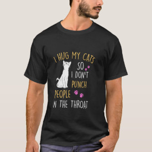 Witzige Katze, die ich umarmte, also hebe ich kein T-Shirt