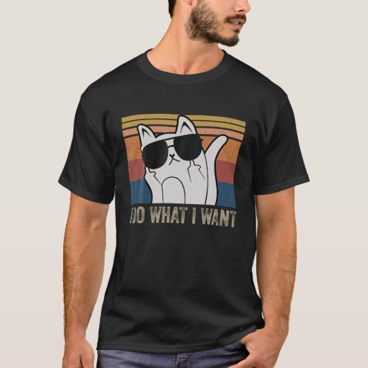 Witzige Katze Ich tue, was ich mit meiner Katze lu T-Shirt (Vorderseite)