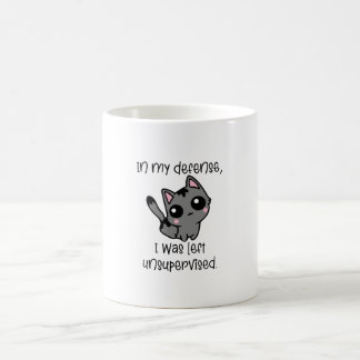 Witzige Katze in meiner Verteidigung wurde ich unb Kaffeetasse