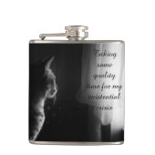 Witzige Katze mit existenzieller Krise Flachmann (Vorderseite)