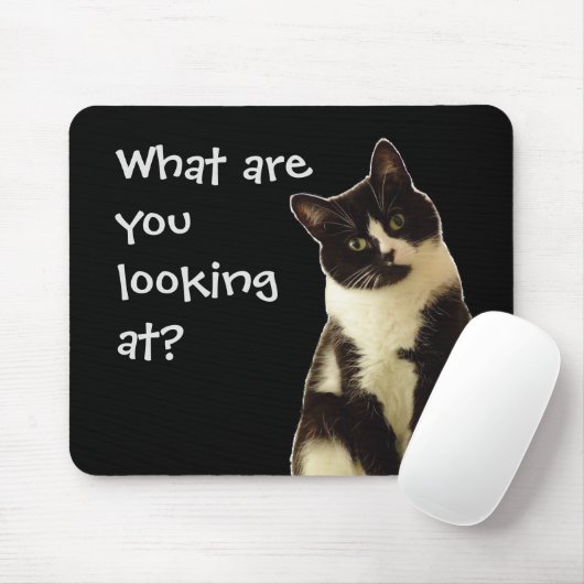 Witzige Katze "Was schaust du dir an?" Mousepad (Mit Mouse)