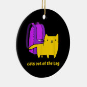 Witzige Katzen aus der Tasche Keramik Ornament (Rechts)