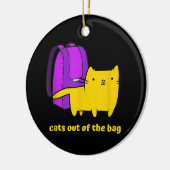 Witzige Katzen aus der Tasche Keramik Ornament (Links)