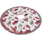 Witzige Katzen in Weihnachtskästen Personalisiert Polyester Weihnachtsbaumdecke (Schrägansicht)