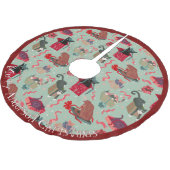 Witzige Katzen in Weihnachtskästen Personalisiert Polyester Weihnachtsbaumdecke (Schrägansicht)