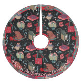 Witzige Katzen in Weihnachtskästen Personalisiert Polyester Weihnachtsbaumdecke (Vorderseite)