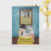 Witzige Katzen/Kätzchen Jahrestag Karte (Gelbe Blume)