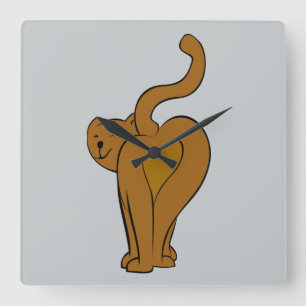 Witzige Katzen, Katzenklatsche, Schwanz, Uhr
