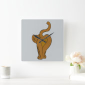 Witzige Katzen, Katzenklatsche, Schwanz, Uhr (Zuhause)