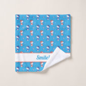 Witzige Katzen und Niedliche Schmetterlinge Muster Badhandtuch Set (Waschlappen)