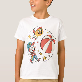 Witzige Kinder mit einem Ball. Ball Games T-Shirt