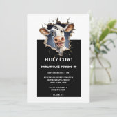 Witzige Kuh jedes Alter Geburtstag Abschluss Ruhes Einladung (Stehend Vorderseite)