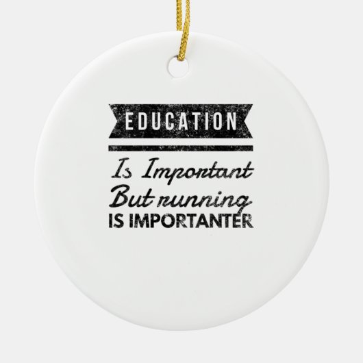 Witzige Laufruhe in Bedrängnis Keramik Ornament (Vorne)