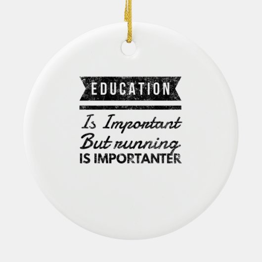 Witzige Laufruhe in Bedrängnis Keramik Ornament (Hinten)