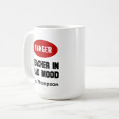 Witzige Lehrerin in schlechter Laune Kaffeetasse (Vorderseite Links)