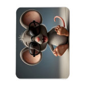Witzige Maus mit Brille Magnet (Vertikal)