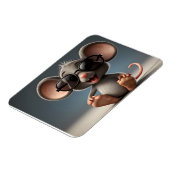 Witzige Maus mit Brille Magnet (Linke Seite)