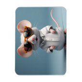 Witzige Maus mit Brille Magnet (Vertikal)