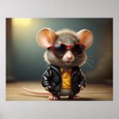 Witzige Maus mit Brille Poster (Vorne)