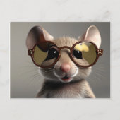 Witzige Maus mit Brille Postkarte (Vorderseite)