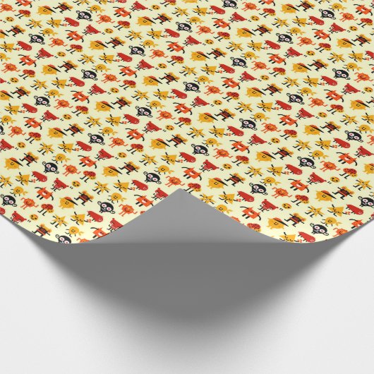 Witzige Monster Geschenkpapier (Ecke)