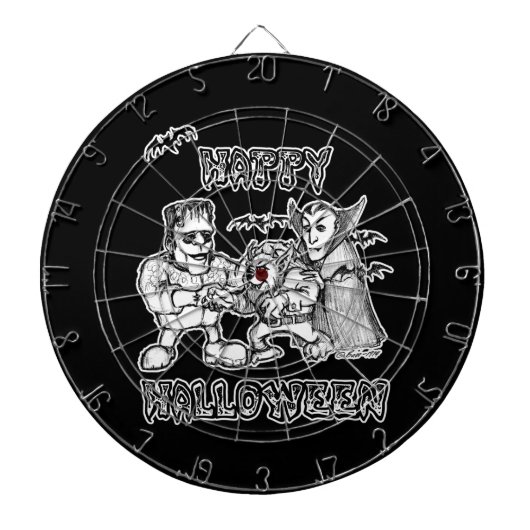 Witzige Monster - glückliches Halloween Dartscheibe (vorne)