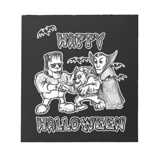 Witzige Monster - glückliches Halloween Notizblock (Vorderseite)