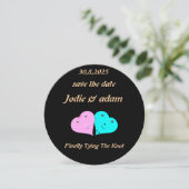 witzige mr & mrs herzen Einladung (Stehend Vorderseite)