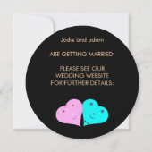 witzige mr & mrs herzen Einladung (Rückseite)