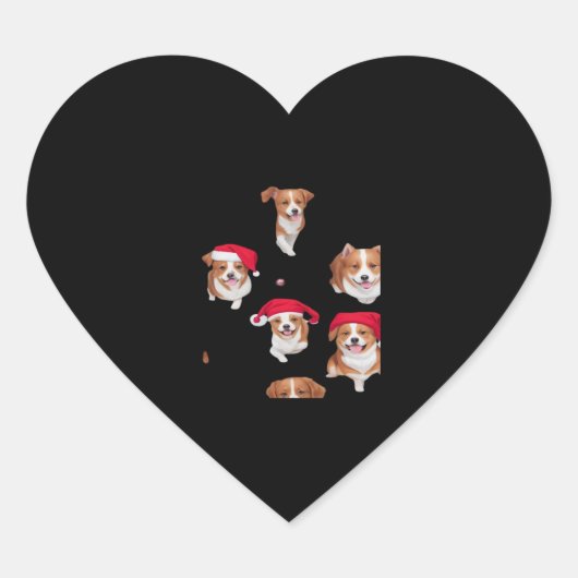 witzige Muster Weihnachten Weihnachten yuletide Cl Herz-Aufkleber (Vorderseite)