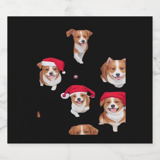 witzige Muster Weihnachten Weihnachten yuletide Cl Schaumweinetikett (Einzelnes Label)