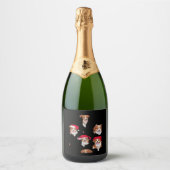 witzige Muster Weihnachten Weihnachten yuletide Cl Schaumweinetikett (Vorderseite)