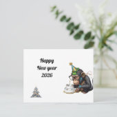 Witzige Neujahrskarte Postkarte (Stehend Vorderseite)