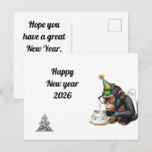 Witzige Neujahrskarte Postkarte (Vorne/Hinten)