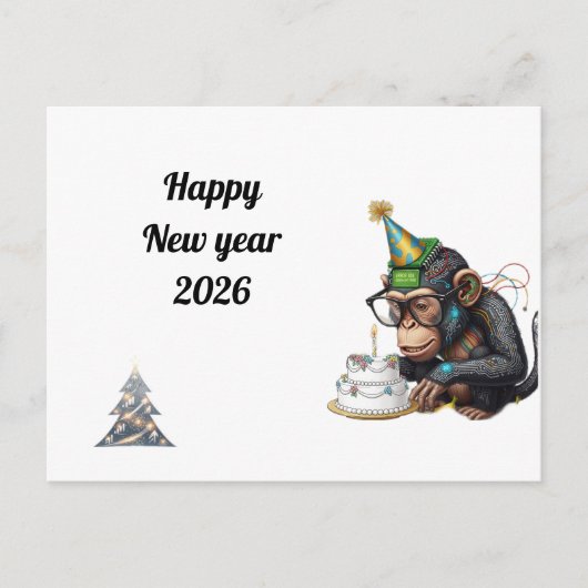 Witzige Neujahrskarte Postkarte (Vorderseite)