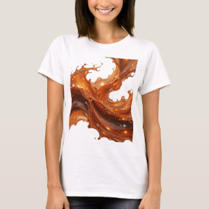Witzige Orange CARAMEL SPLASH WITH STARS AND GLITT T-Shirt
