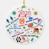 witzige pandemische Weihnachten 2020 Keramik Ornament (Hinten)