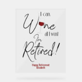 Witzige Pension I Can Wine All I Woll Acrylschild (Vorderseite)