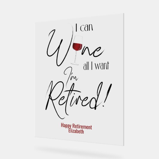 Witzige Pension I Can Wine All I Woll Acrylschild (Winkel)