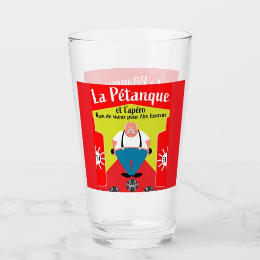 witzige Pétanque-Geschenke Glas (Vorderseite)