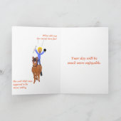 Witzige Pferdeschlittenkarte, Geburtstag Karte (Innenseite)